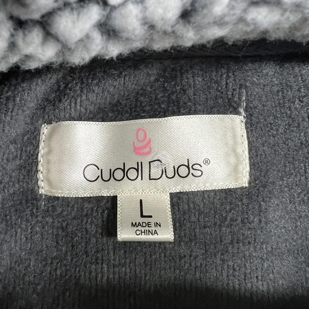 Cuddl Duds Jacket Girls 14-16 Gray Fleece Lined Full Zip‎ Sherpa Collar Casual